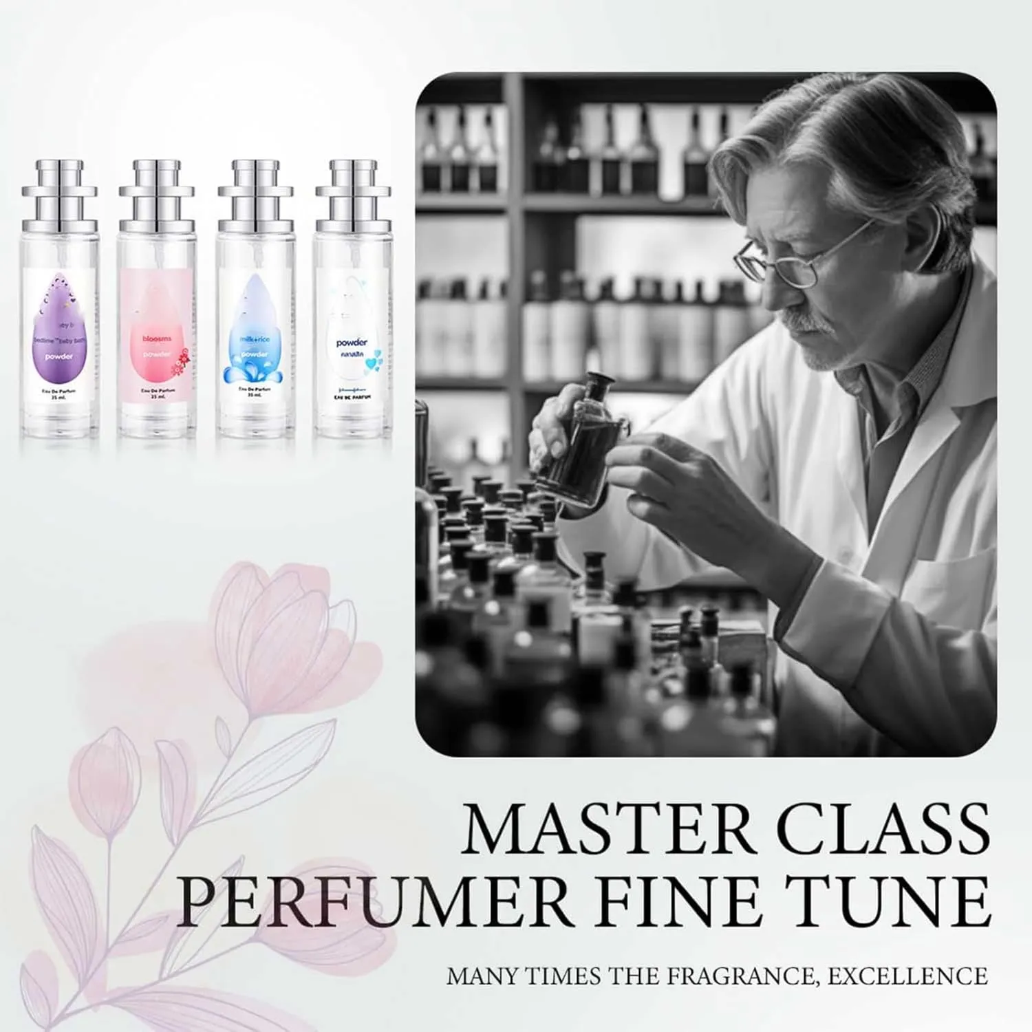 Elyven Powder Perfume, Elyven Fresh Scent Perfumes Fragrance Body, Soft Perfume Spray, Long-Lasting Moisture & Fragrance, Floral & Creamy Aroma for Women & Men (One Size, Pink Purple Blue White)