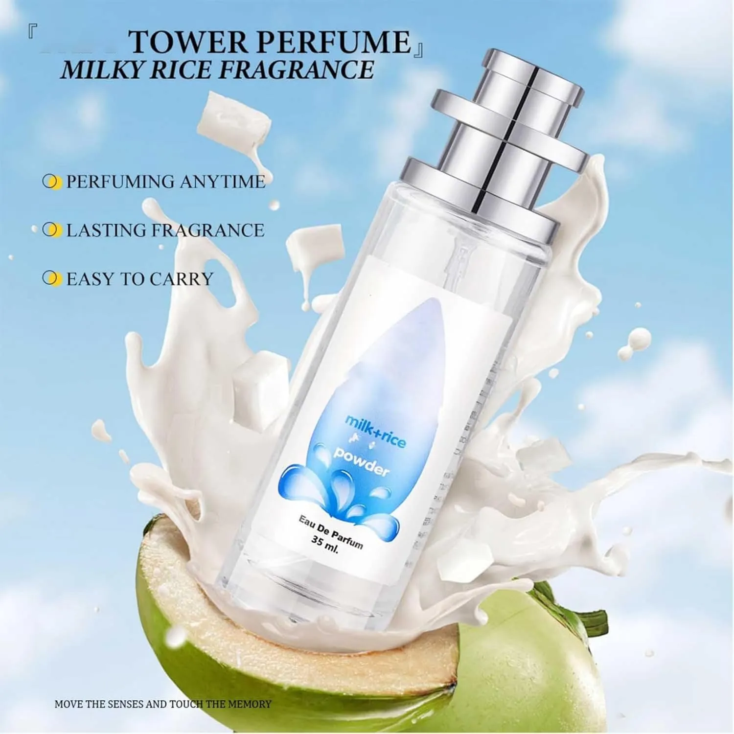 Elyven Powder Perfume, Elyven Fresh Scent Perfumes Fragrance Body, Soft Perfume Spray, Long-Lasting Moisture & Fragrance, Floral & Creamy Aroma for Women & Men (One Size, Pink Purple Blue White)