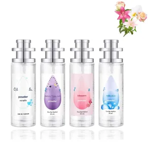 Elyven Powder Perfume, Elyven Fresh Scent Perfumes Fragrance Body, Soft Perfume Spray, Long-Lasting Moisture & Fragrance, Floral & Creamy Aroma for Women & Men (One Size, Pink Purple Blue White)