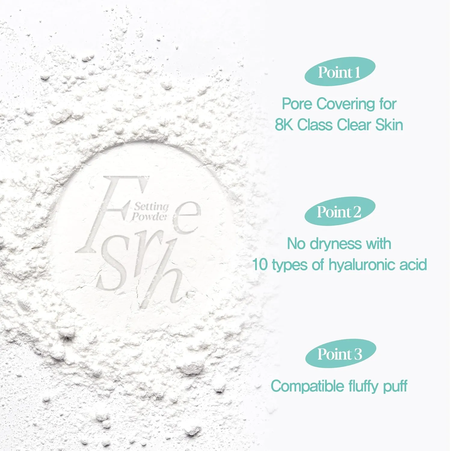 Espoir Fresh Setting Powder | Makeup Finish Powder for Long-lasting makeup | 0.31 oz | Fine Powder for Lightweight Layering on the skin | Smooth and Refreshing Finish | Korean makeup