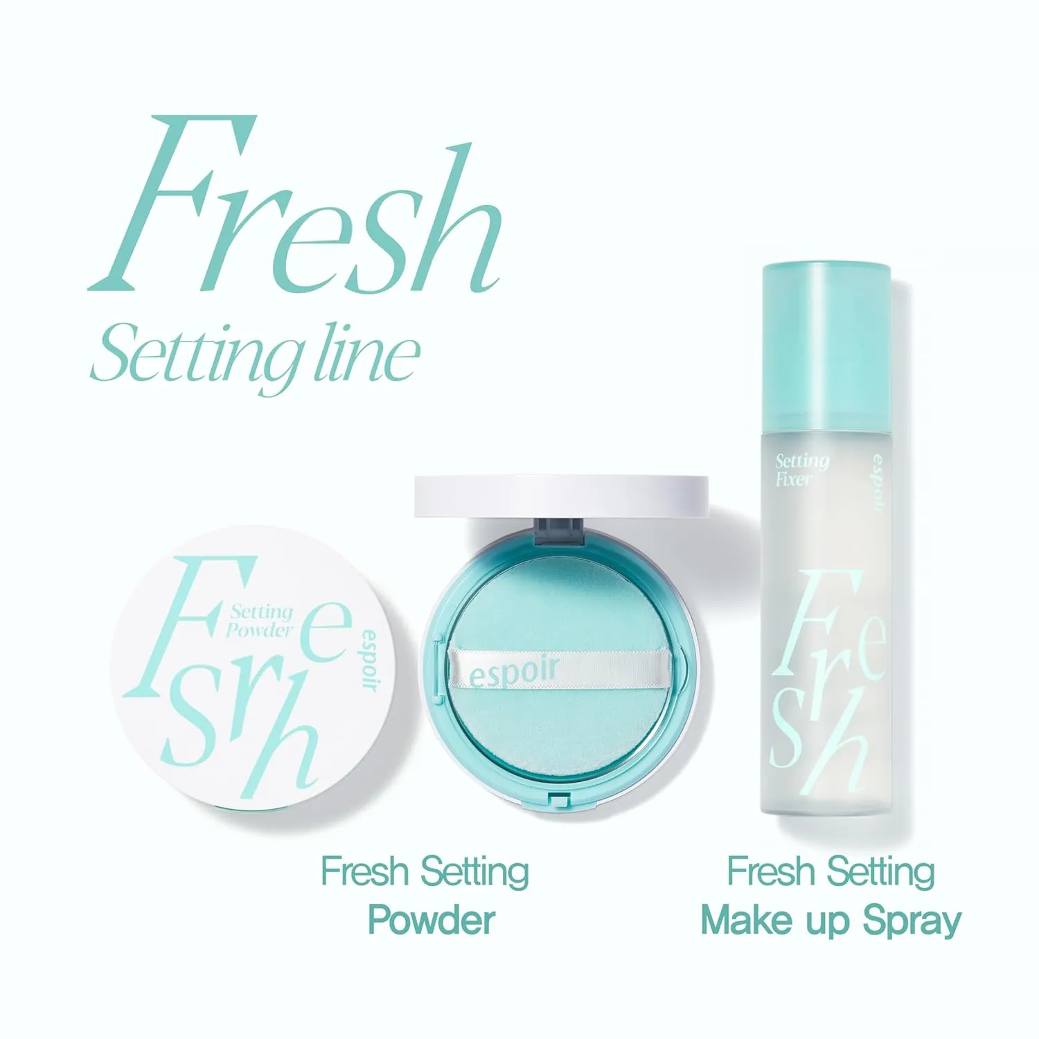 Espoir Fresh Setting Powder | Makeup Finish Powder for Long-lasting makeup | 0.31 oz | Fine Powder for Lightweight Layering on the skin | Smooth and Refreshing Finish | Korean makeup
