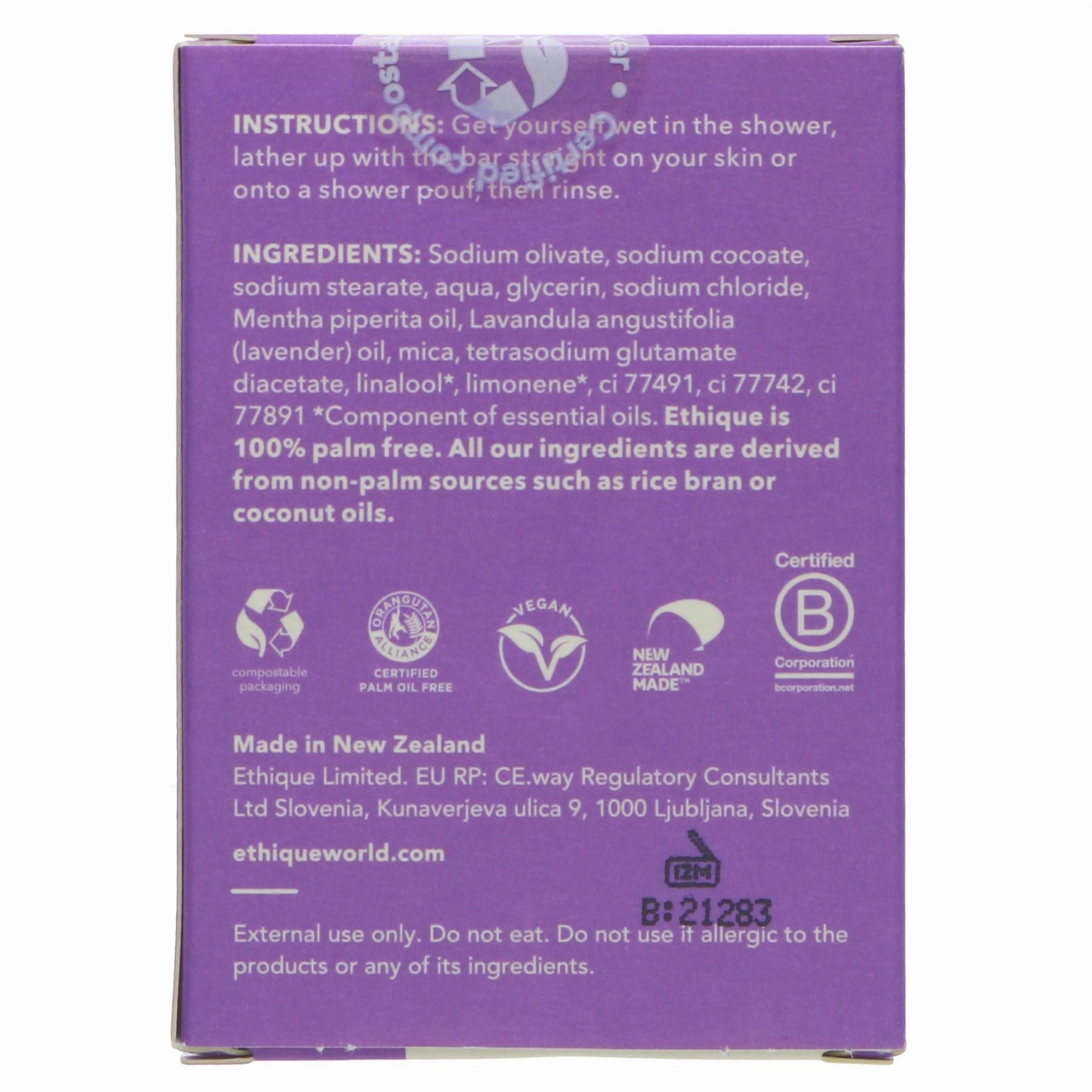Ethique | Bodywash Lavender   Peppermint - Solid Body Wash | 120g