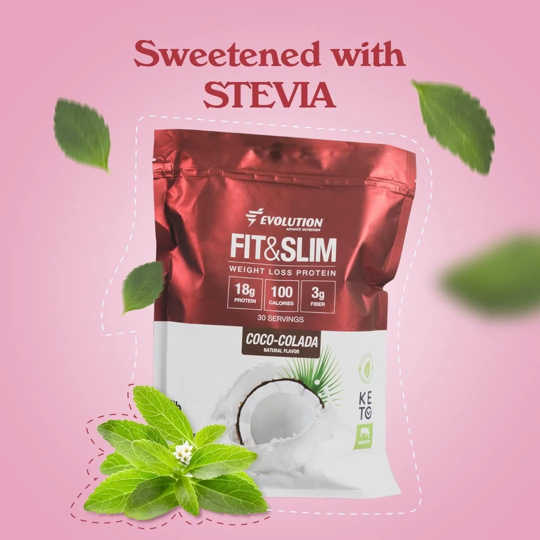 Evolution Advance Nutrition Fit & Slim Blend – Grass-Fed Whey Protein Powder for Easy Digestion, Keto-Approved, Non-GMO, Stevia Sweetened, Natural Flavor – 2 Pounds (Coco-Colada)