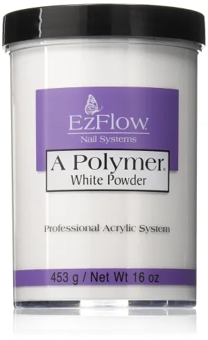 EZ Flow A Polymer White False Nails, 16 Ounce
