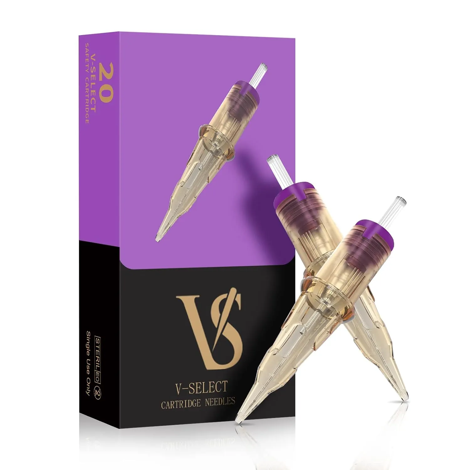 EZ Tattoo Cartridge Needles - 20Pcs #08 (3RS) Permanent Makeup SMP Bugpin Round Shader 0.25mm Microblading Hair Scalp for Tattoo Pen Rotary Machine Supply - V-SELECT