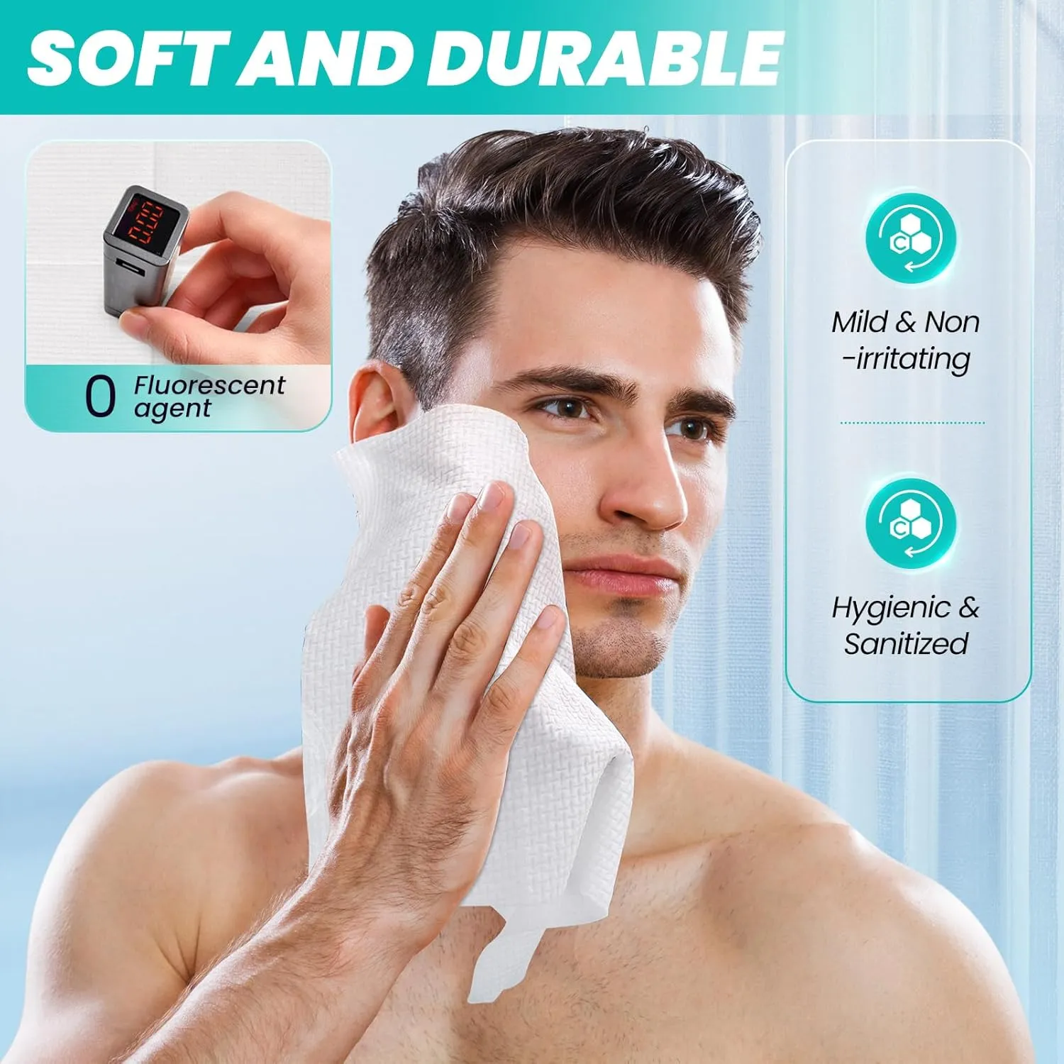 Face Towels, Disposable Face Towels, 10"×12" Softness Facial Towels, Makeup Remover Dry Wipes, Ultra Soft,Cooling Towels for Neck and Face,Face Towel XL,50-Piece, 2 Packs