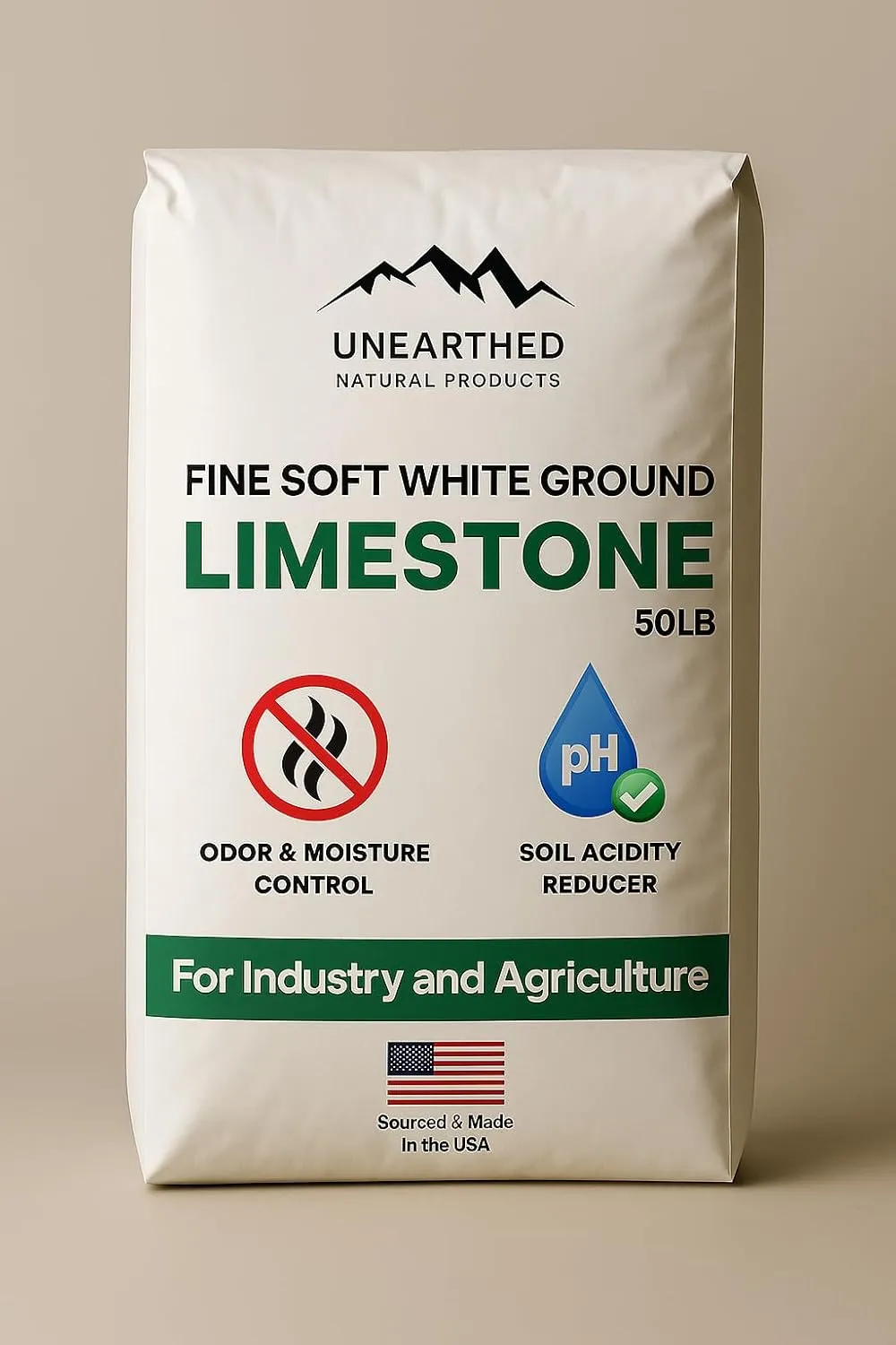 Fine-Soft White Ground Limestone Powder, All Natural Lime for Lawns and Chicken Coop, Calcium Carbonate Rock Dust Fine Powder for Industry and Agriculture - (50 lb)