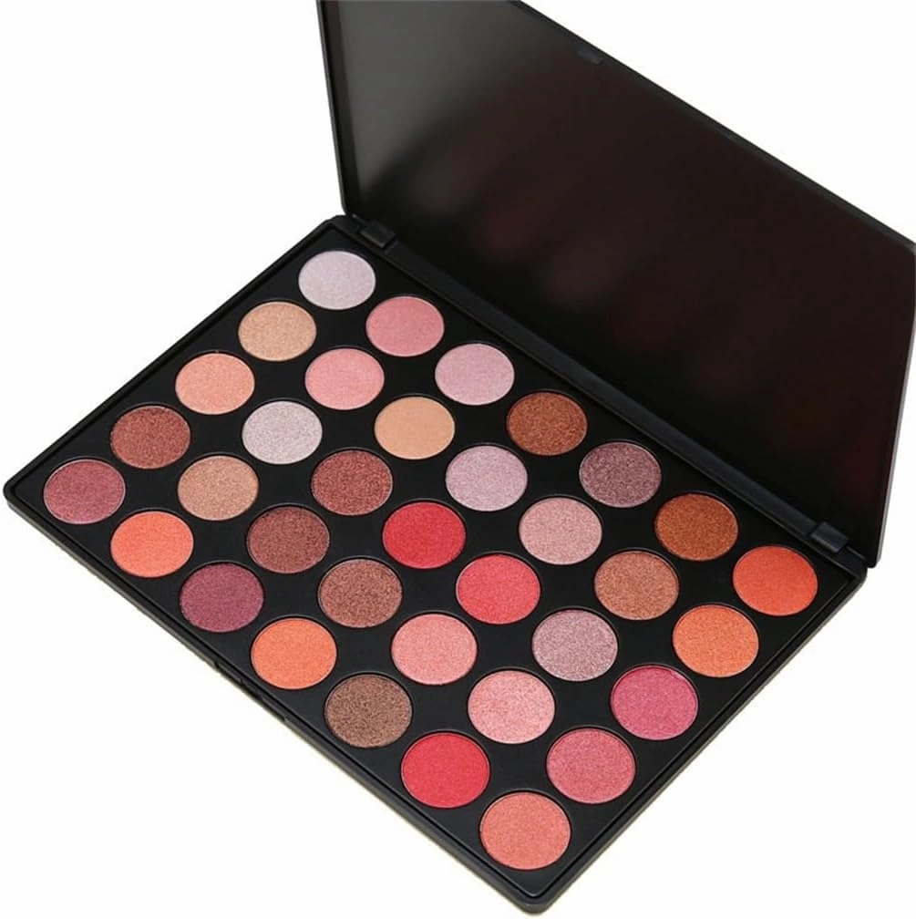 FMURY 35 Color Pearl Eye Shadow Plate Warm Color Glitter Powder Eye Shadow Makeup Plate Daily Lasting