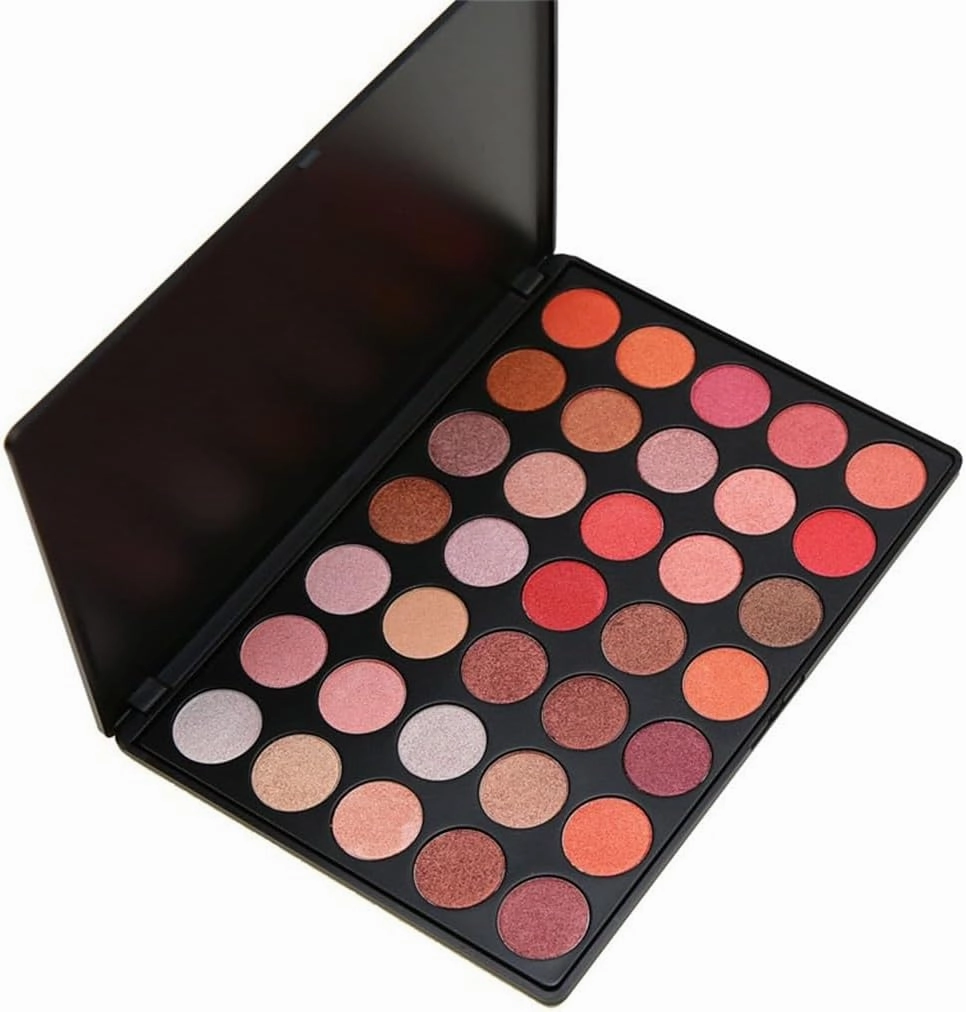 FMURY 35 Color Pearl Eye Shadow Plate Warm Color Glitter Powder Eye Shadow Makeup Plate Daily Lasting