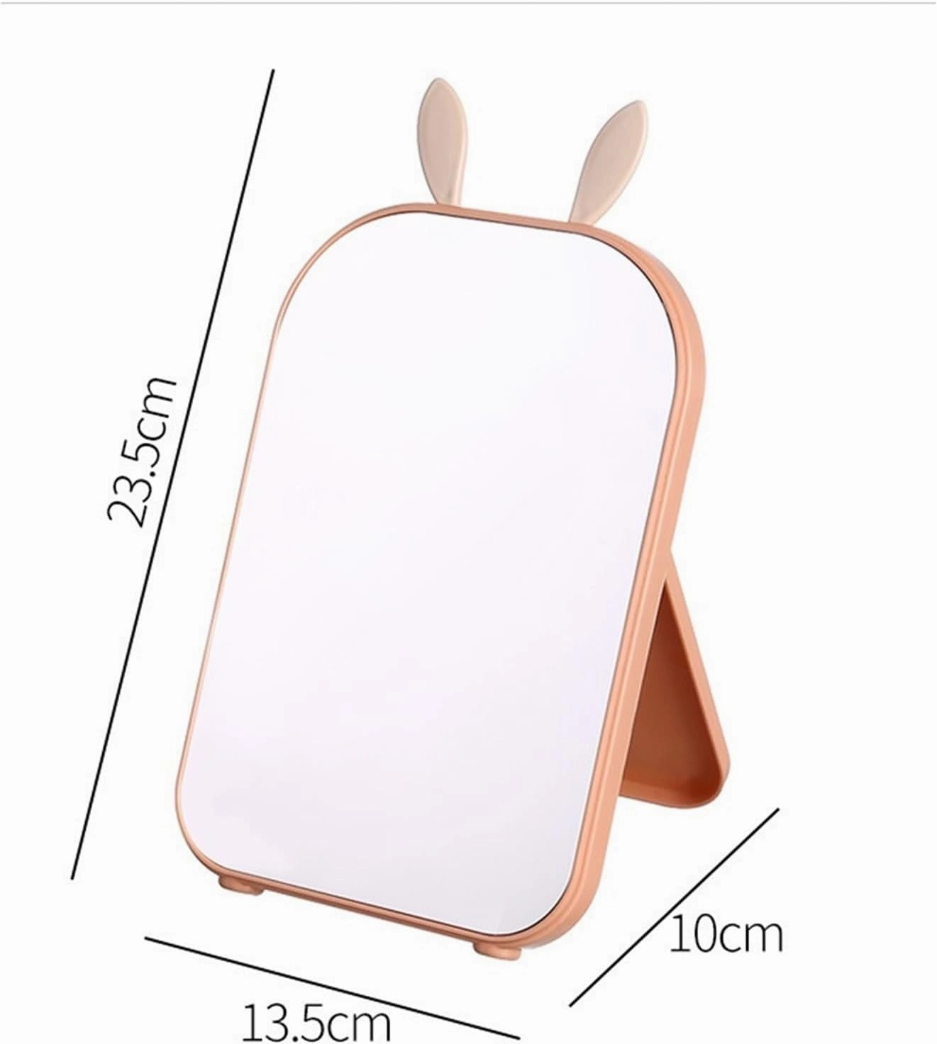 Foldable Makeup Mirror Rabbit Ears Single-Sided Makeup Mirror Desktop Student Dormitory Princess Mirror Square Simple Mirror