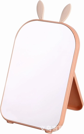 Foldable Makeup Mirror Rabbit Ears Single-Sided Makeup Mirror Desktop Student Dormitory Princess Mirror Square Simple Mirror