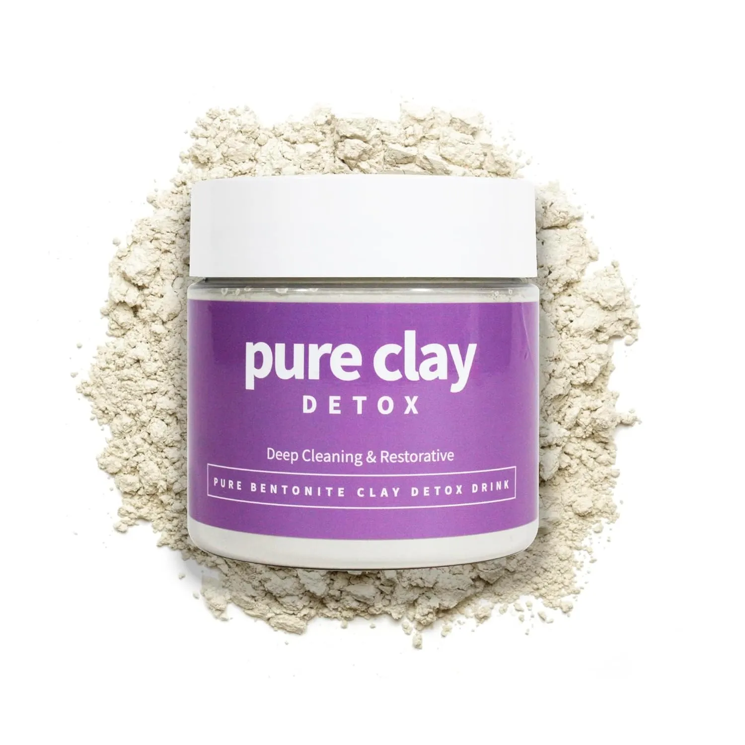 Food Grade Organic Calcium Bentonite Clay Powder, Internal and External Deep Cleansing, Daily Detox Drink, Face Mask, Body Mud, & Toothpaste - 16 oz