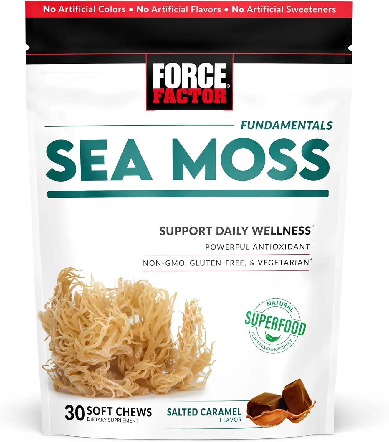Force Factor Total Beets Blood Pressure Support 60 Chews & Sea Moss Soft Chews Immunity Digestion Heart Health 30 Soft Chews