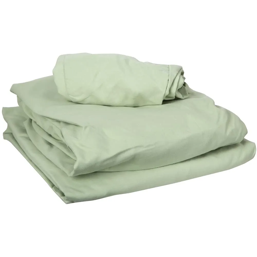 ForPro Professional Collection Premium Microfiber 3-Piece Massage Sheet Set, Sage, Ultra-Light, Stain, and Wrinkle-Resistant, Includes Flat, Fitted Sheet and Massage Face Rest Cover
