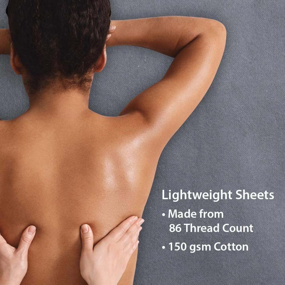 ForPro Premium Flannel 3-Piece Massage Sheet Set, Cool Grey