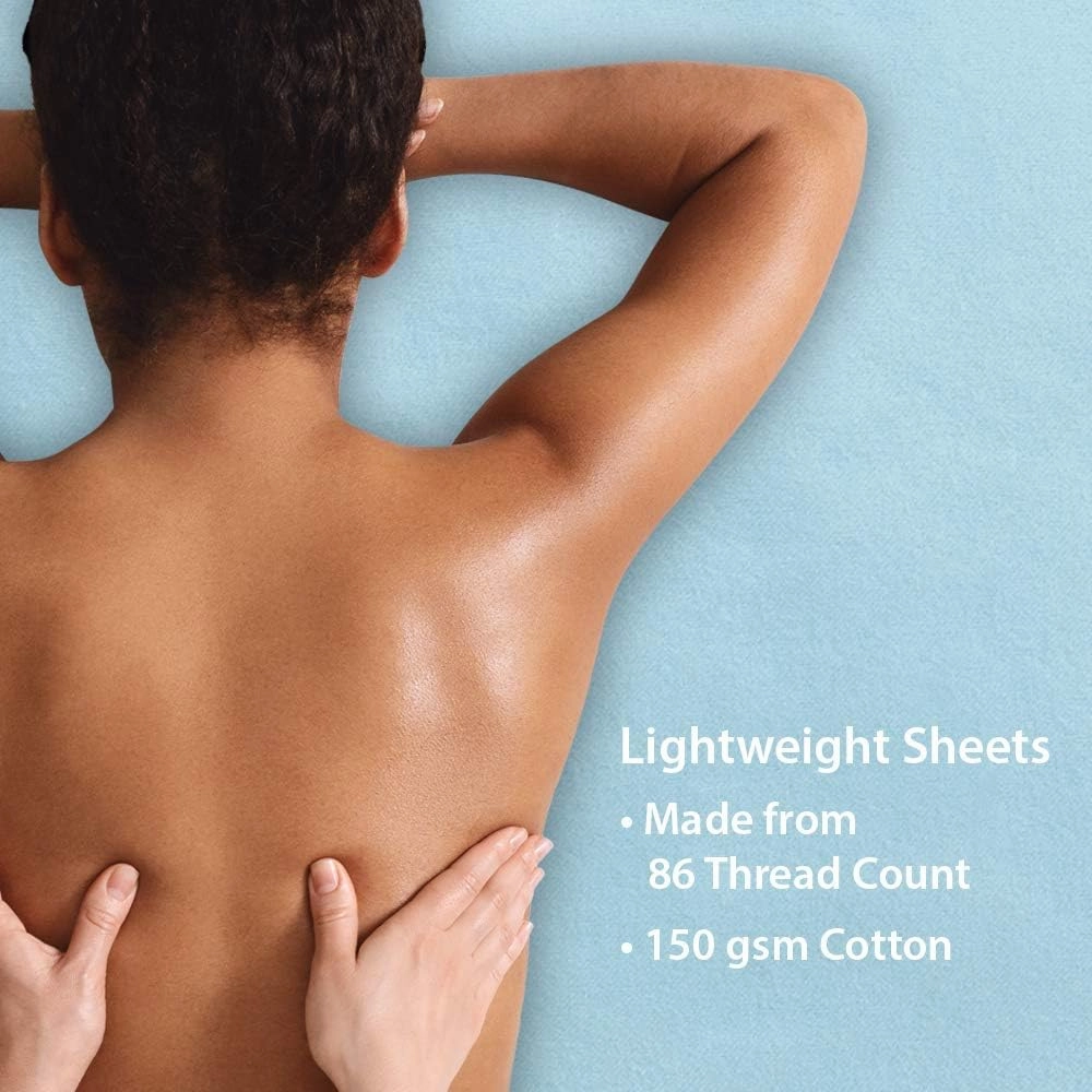ForPro Premium Flannel 3-Piece Massage Sheet Set, Powder Blue