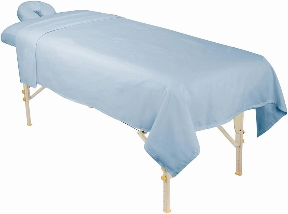 ForPro Premium Flannel 3-Piece Massage Sheet Set, Powder Blue