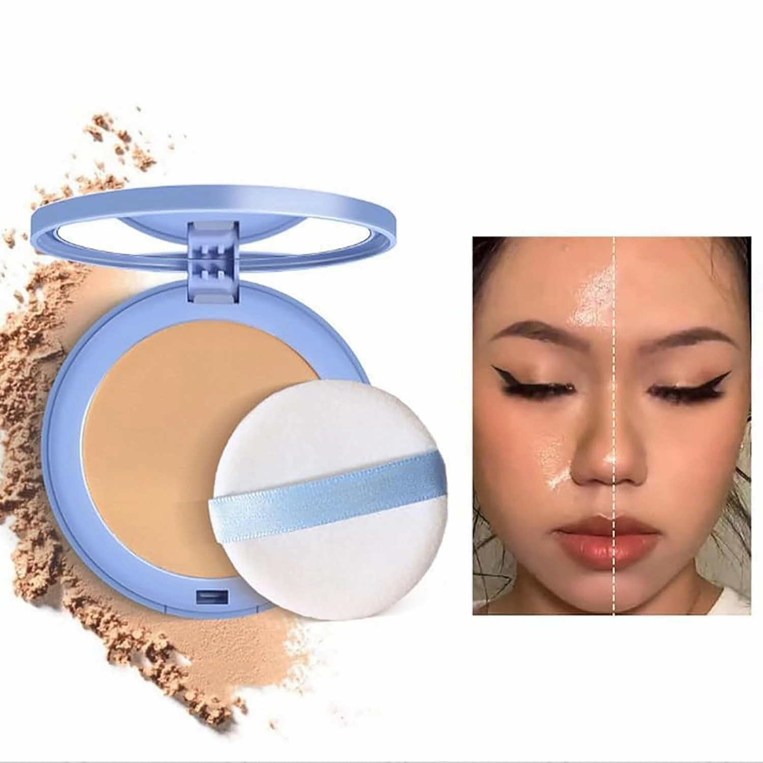 Gagk Matte Perfection Pressed Powder, Polvo Compacto De Maquillaje, Polvo Compacto Perfección Mate, Polvo Compacto Gagk, Lightweight Facial Makeup for Soft Focus (02, Standard size)