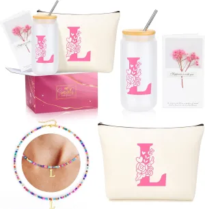 Gifts for Women Teen Girls, Teen Girl Gifts Trendy Stuff 10 11 12 13 14 15 16 17 18 Year Old Girl Christmas Birthday Gifts Tween Girl Gift Set for Her Friend Sister Girlfriend Daughter Pink Initial L