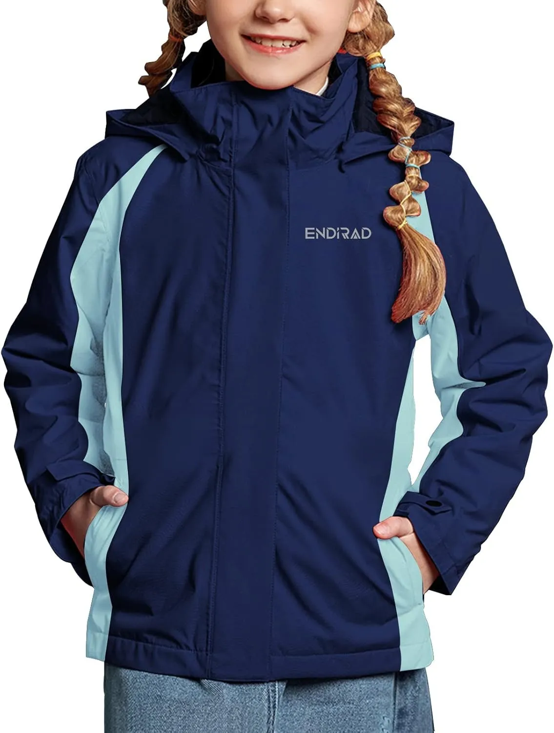 Girl's Waterproof Ski Jacket,Warm Winter Snow Coat,Hooded Fleece Outwear,Windproof RainCoat
