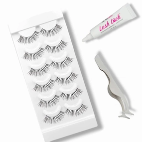 GladGirl False Lashes - Top Model 6 Pairs BULK Lashes   Glue   Applicator Long