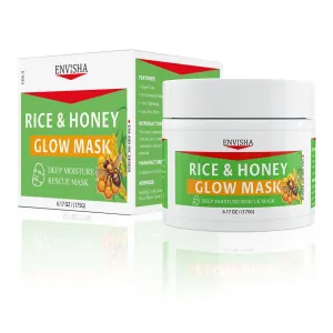 Ground Rice and Honey Glow Mask, Gently Exfoliates the Skin with for Dull, Rough Skin, Pore Clearing, Intensive Hydrating Nourishing for Skin Barrier, Bouncy Skin Texture