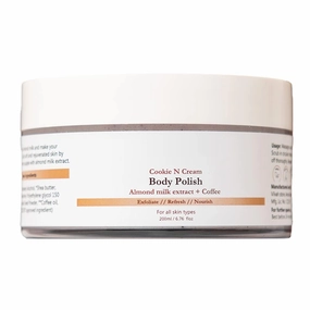 GT Cookie N Cream Body Polish|Exfoliating Coffee Body Scrub|Moisturizing Shea Butter & Almond Milk Extract|Moisturizes & Brightens Skin|Sulphate Free|For Men & Women|200Gm