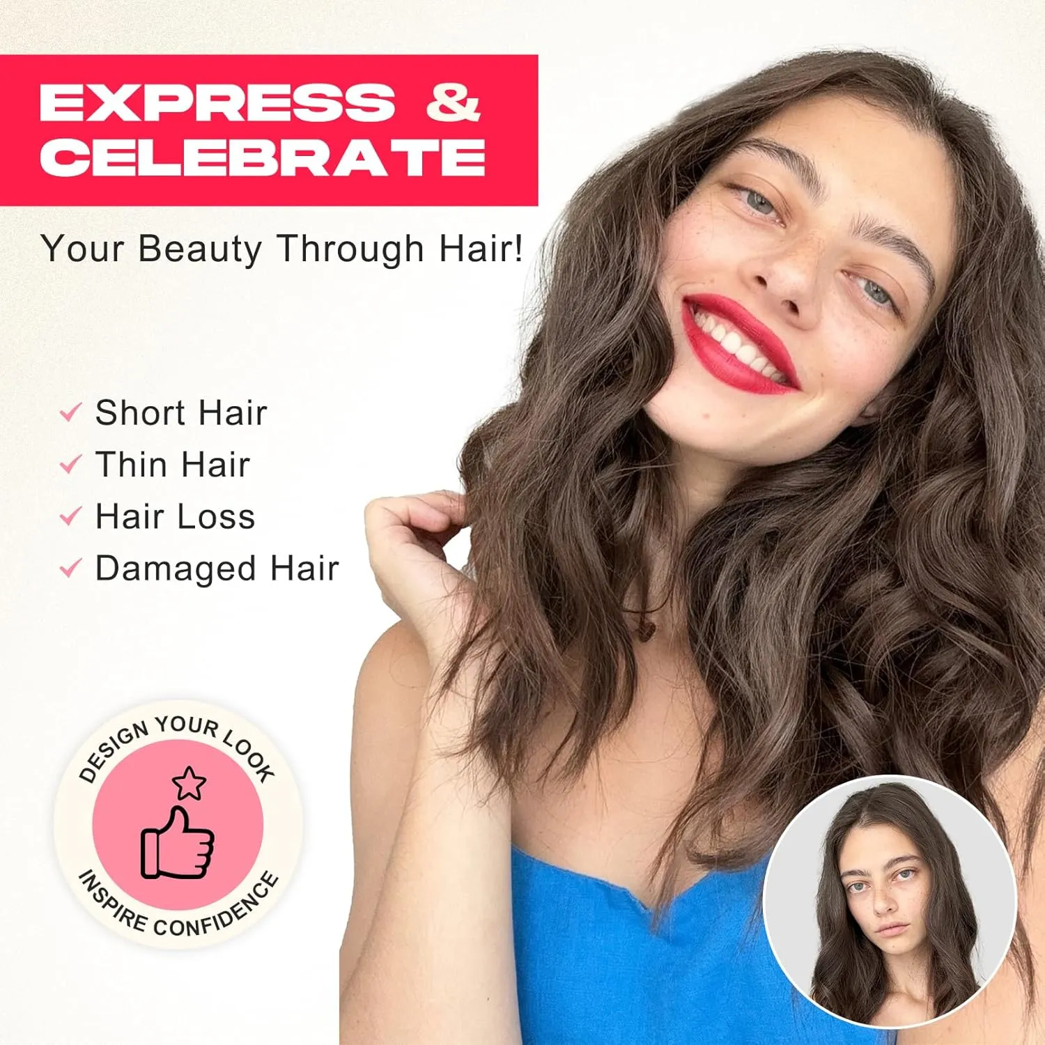 Hair Extensions, 14" Short Clip in Hair Extensions 4PCS Beach Wave Blonde Natural Soft Synthetic Hairpiece for Women - Ash Blonde with Highlights