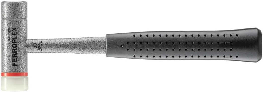 Halder FerroPlex Combination Hammer, 2-in-1 Hammer, Locksmiths' Hammer and Soft-Face Mallet, Hard Nylon Insert, Break-Proof Steel Tube, Non-Slip Rubber Grip, 1.3 lbs.