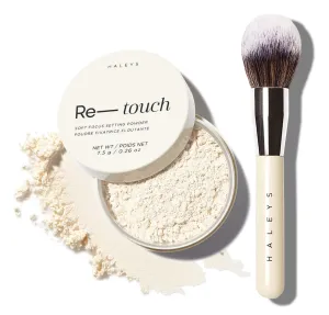 HALEYS Flawless Finish Set (Translucent Fair): Re-touch Soft Focus Loose Setting Powder, Skin Perfecting, Blurs, Smooths, No flashback, for All Skin Types and Tones,Streak-free, Perfect Blending