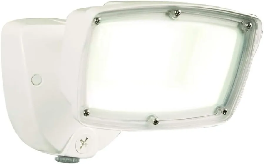 HALO FSL White Outdoor Integrated LED Dusk to Dawn Single Head Flood Light with Selectable Color Temperature, 5800 Lumens