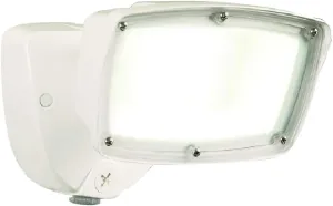 HALO FSL White Outdoor Integrated LED Dusk to Dawn Single Head Flood Light with Selectable Color Temperature, 5800 Lumens