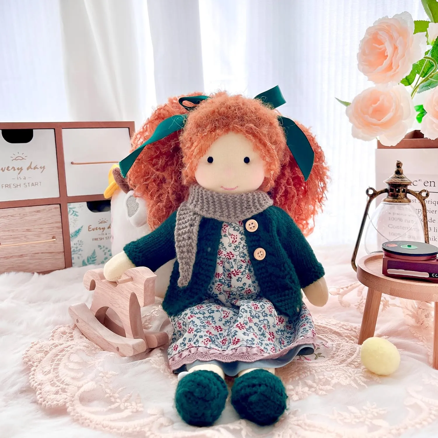 Handmade Waldorf Doll- Diana 12", Soft Girl Rag Doll with Cute Stuffed Plush, Ideal First Doll for Babies & Toddlers