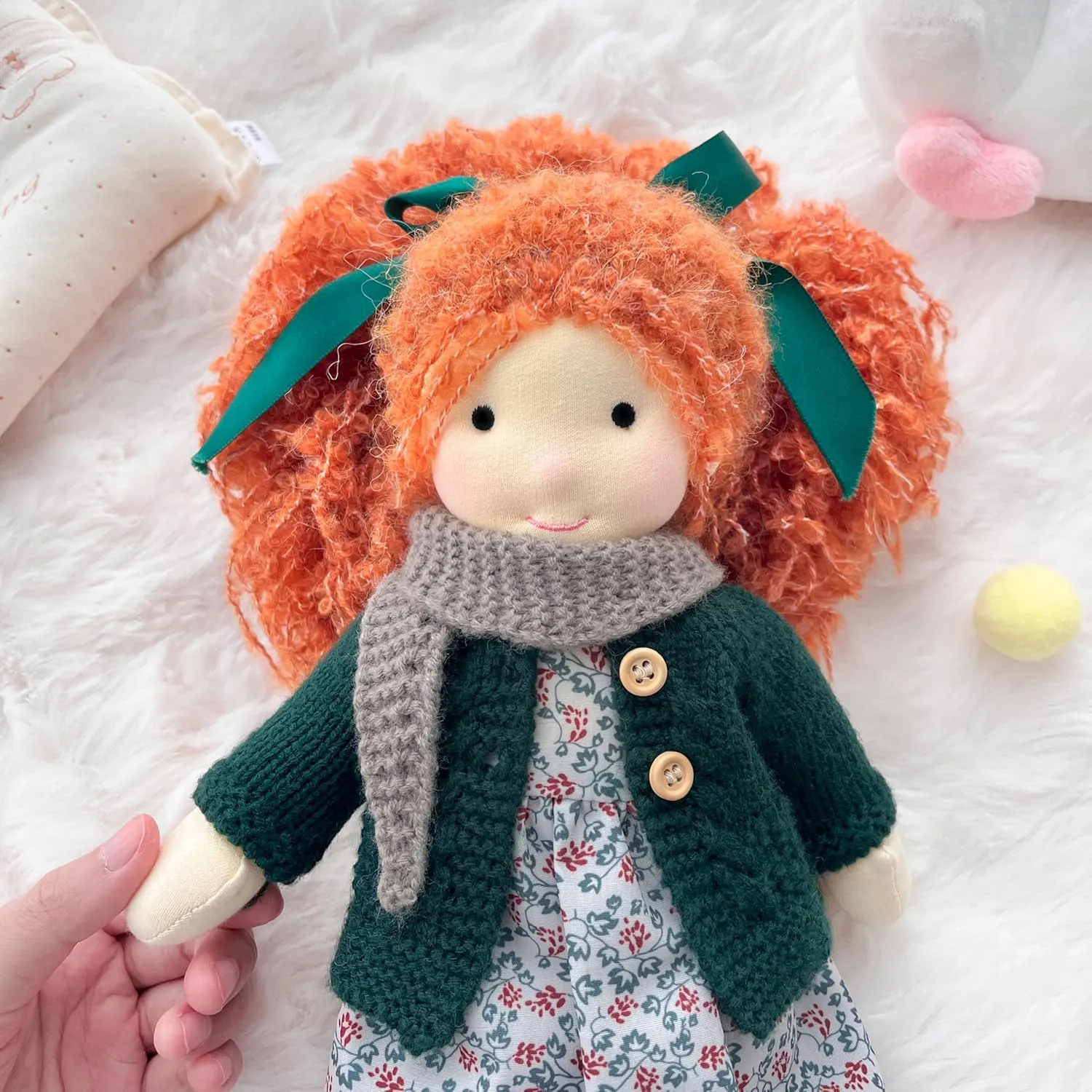 Handmade Waldorf Doll- Diana 12", Soft Girl Rag Doll with Cute Stuffed Plush, Ideal First Doll for Babies & Toddlers