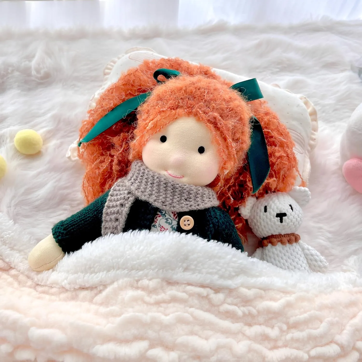 Handmade Waldorf Doll- Diana 12", Soft Girl Rag Doll with Cute Stuffed Plush, Ideal First Doll for Babies & Toddlers