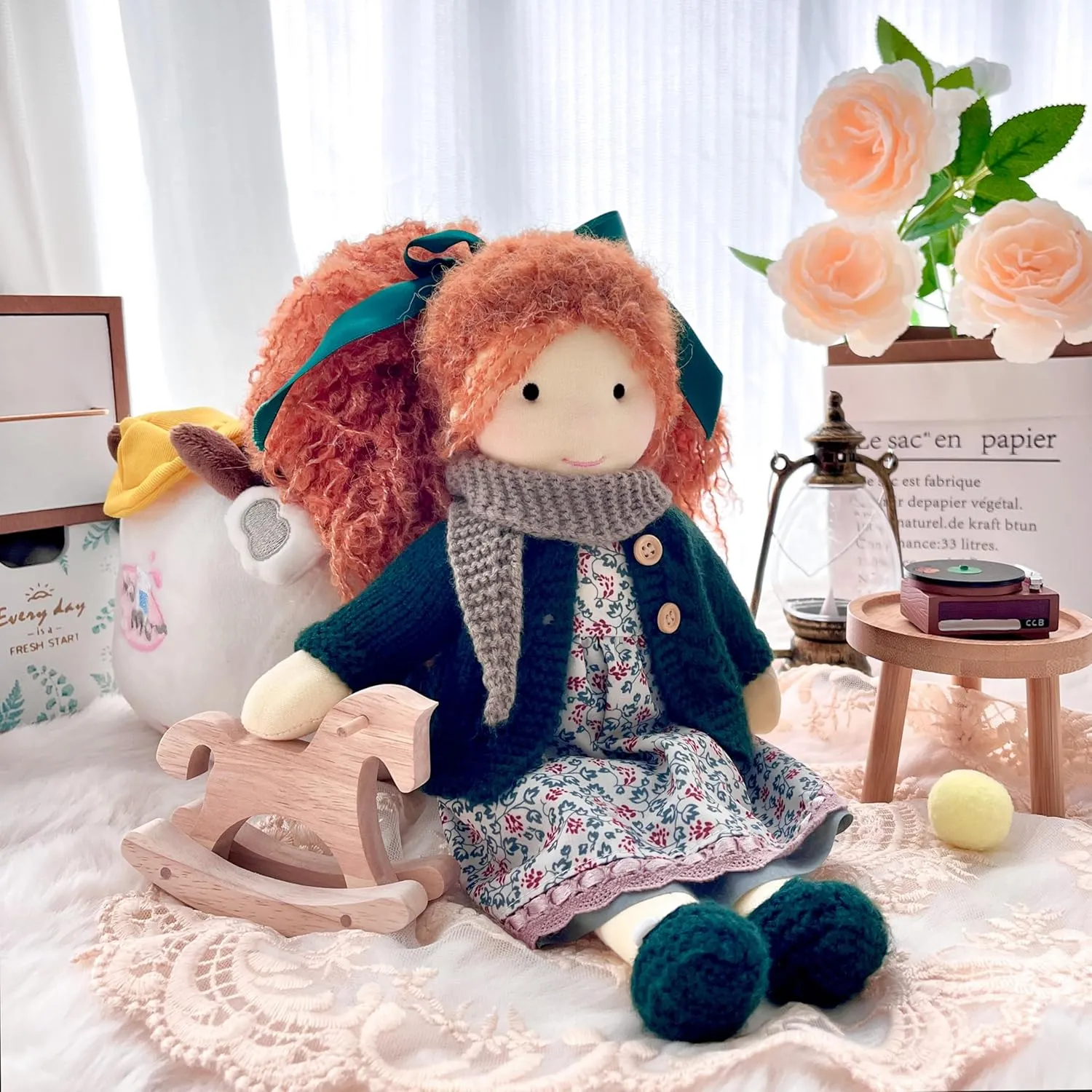 Handmade Waldorf Doll- Diana 12", Soft Girl Rag Doll with Cute Stuffed Plush, Ideal First Doll for Babies & Toddlers