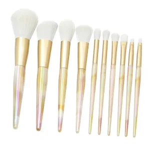 Happyyami 10 Pcs Marble Pattern Makeup Brush Portable Cosmetic Tools for Daily Makeup Needs Lightweight Design with Dense Brush Hairs for Enhanced Application Experience