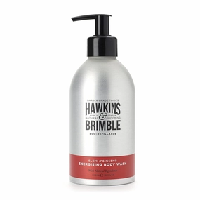 Hawkins & Brimble Bodywash Eco-Refillable Bottle - 10.1 Fl oz (300ml) For Men Hydrating Naturally Fragranced - Bottle for Life Eco Friendly