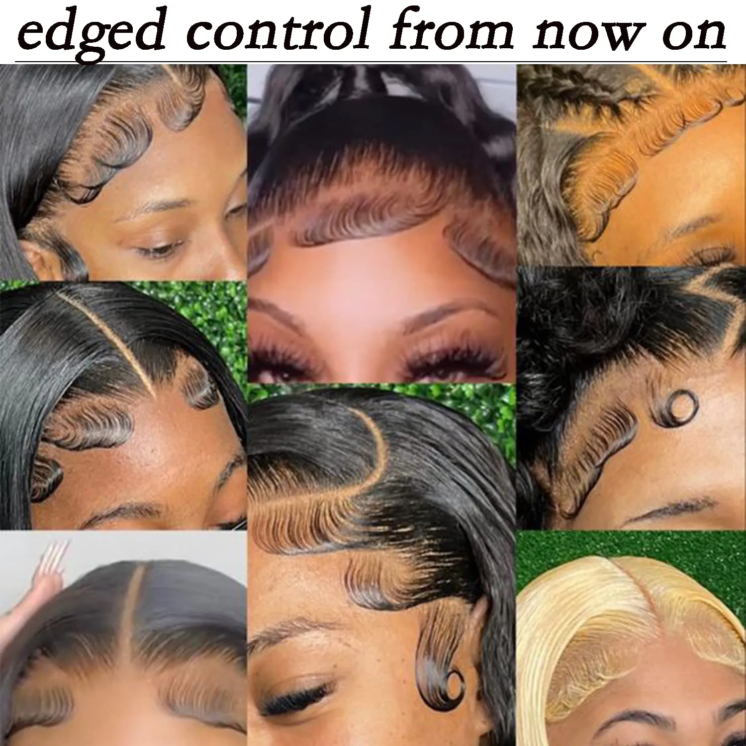 HD Lace Edges Baby Hair Strips for Black Women - 4Pcs Virgin Human Hair Pieces Swiss Hairline Instant Fake Edges