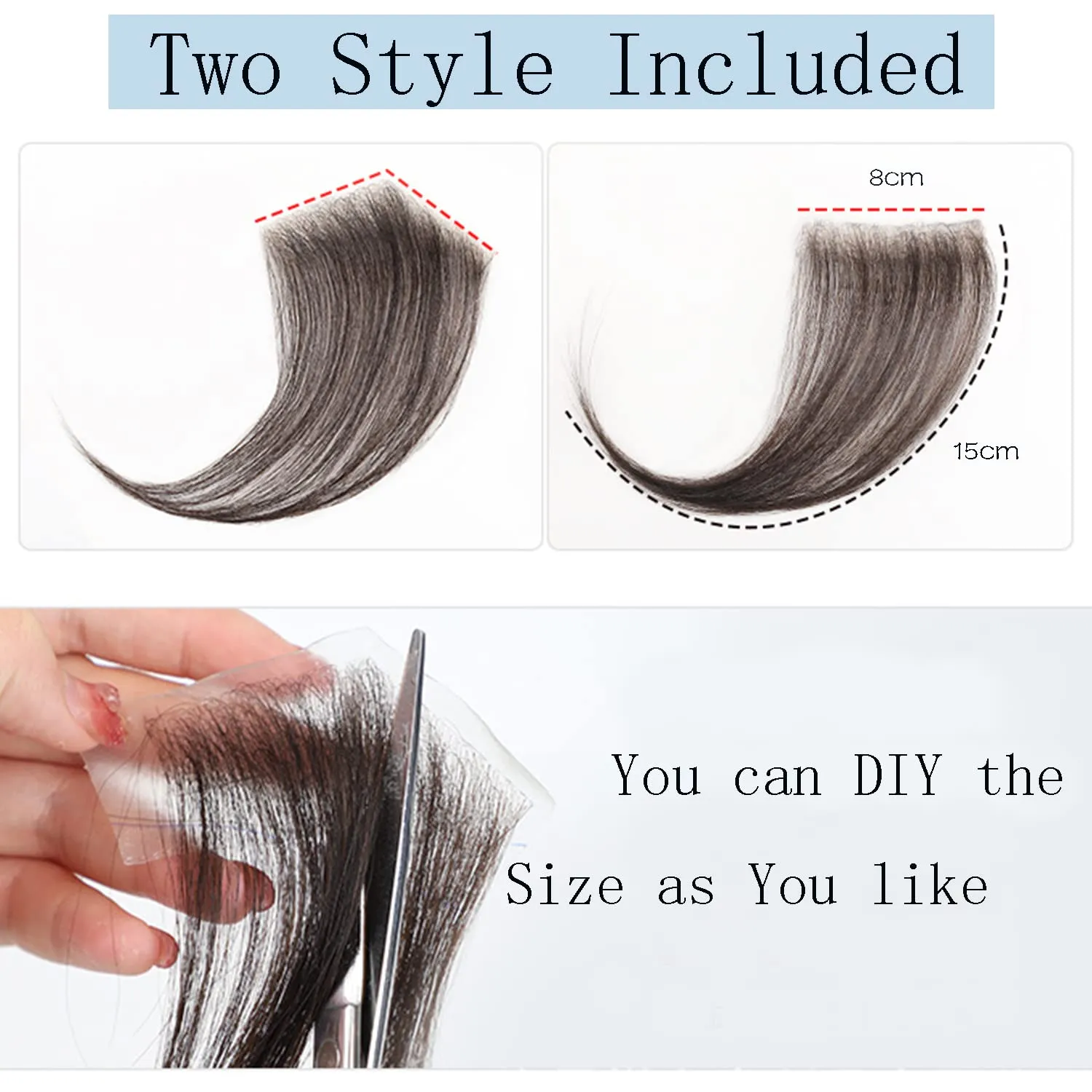 HD Lace Edges Baby Hair Strips for Black Women - 4Pcs Virgin Human Hair Pieces Swiss Hairline Instant Fake Edges