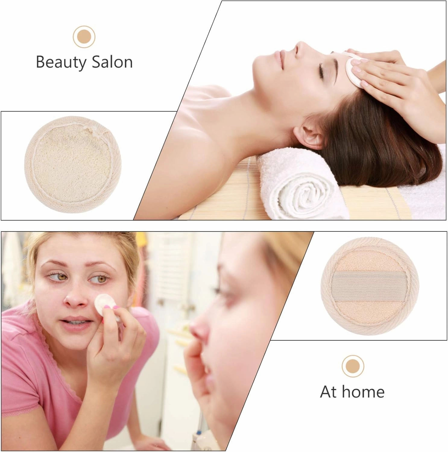 Healifty 3sets Loofah Facial Cleaning Pads Soft Exfoliating Cleansing for Women Natural Skin-Friendly Design for Deep Cleaning and Smooth Skin for Showers and Baths