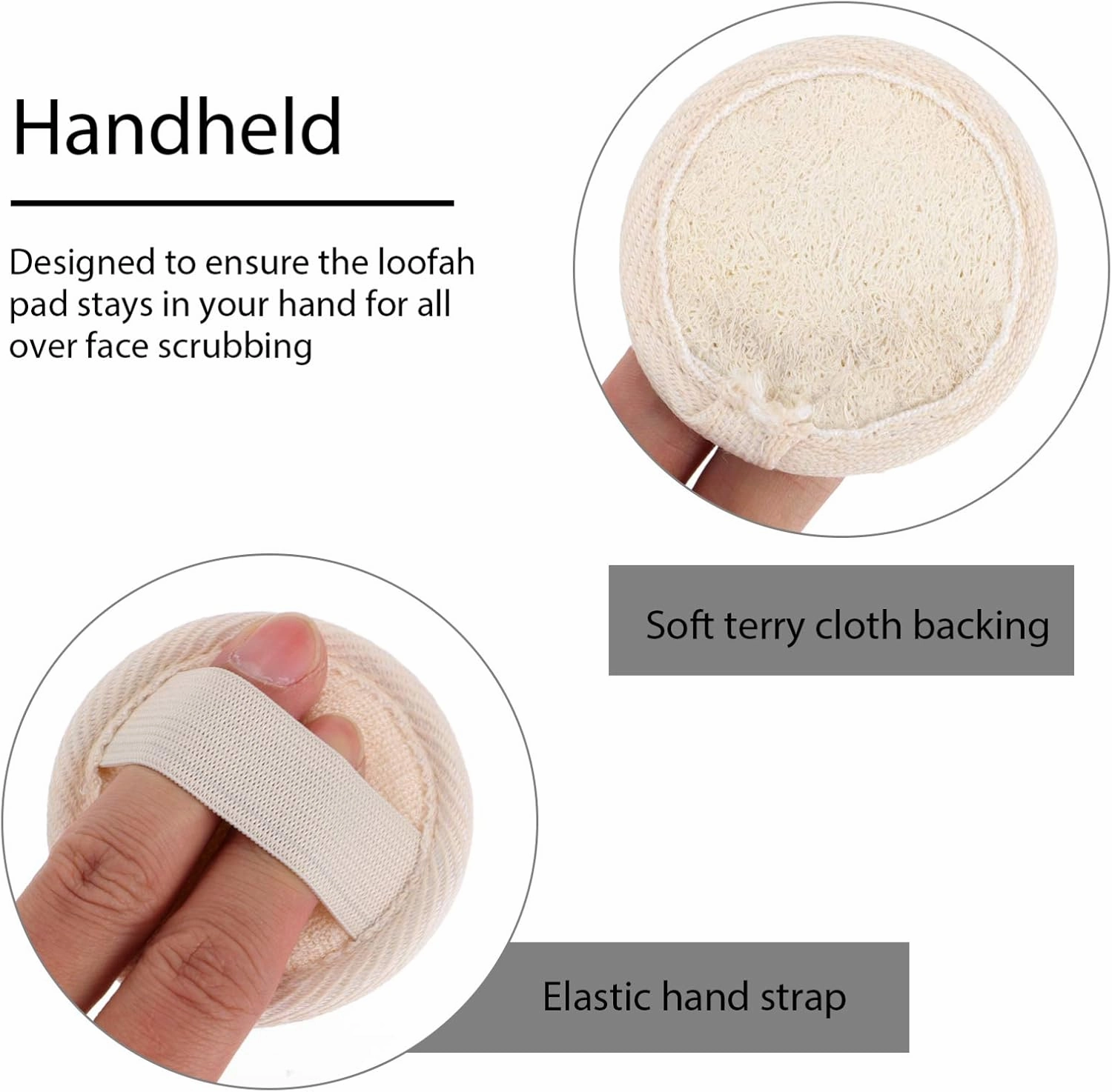 Healifty 3sets Loofah Facial Cleaning Pads Soft Exfoliating Cleansing for Women Natural Skin-Friendly Design for Deep Cleaning and Smooth Skin for Showers and Baths
