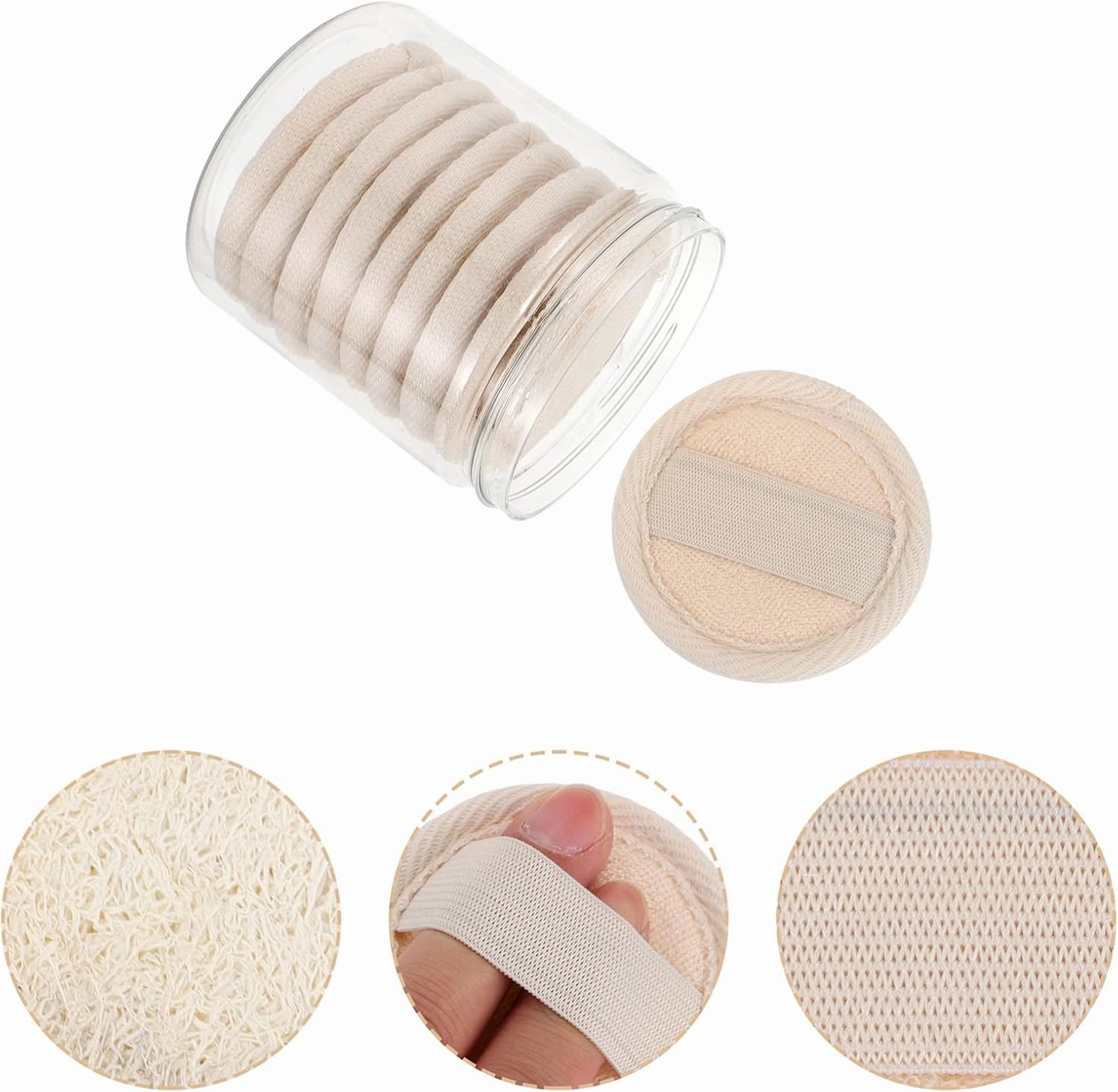 Healifty 3sets Loofah Facial Cleaning Pads Soft Exfoliating Cleansing for Women Natural Skin-Friendly Design for Deep Cleaning and Smooth Skin for Showers and Baths