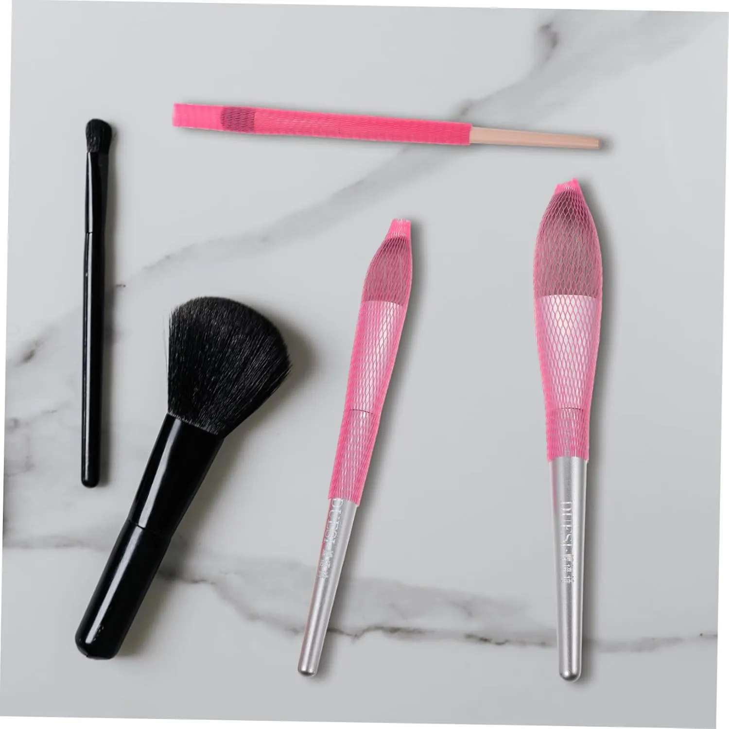 Hemoton 300 Pcs 150-piece Labeled Makeup Brush Set Pe Mesh Protective Covers for Makeup Brushes Mesh Covers for Travel
