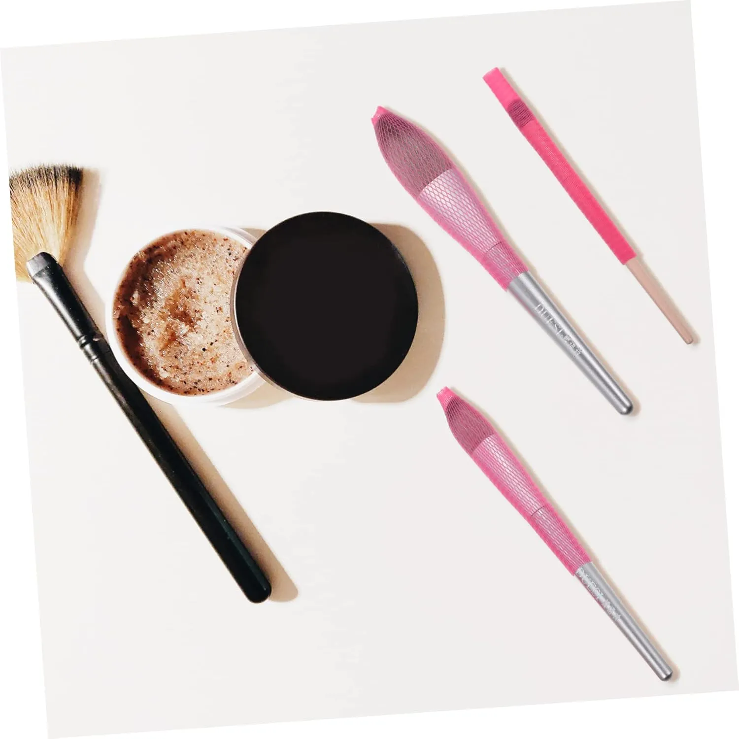 Hemoton 300 Pcs 150-piece Labeled Makeup Brush Set Pe Mesh Protective Covers for Makeup Brushes Mesh Covers for Travel