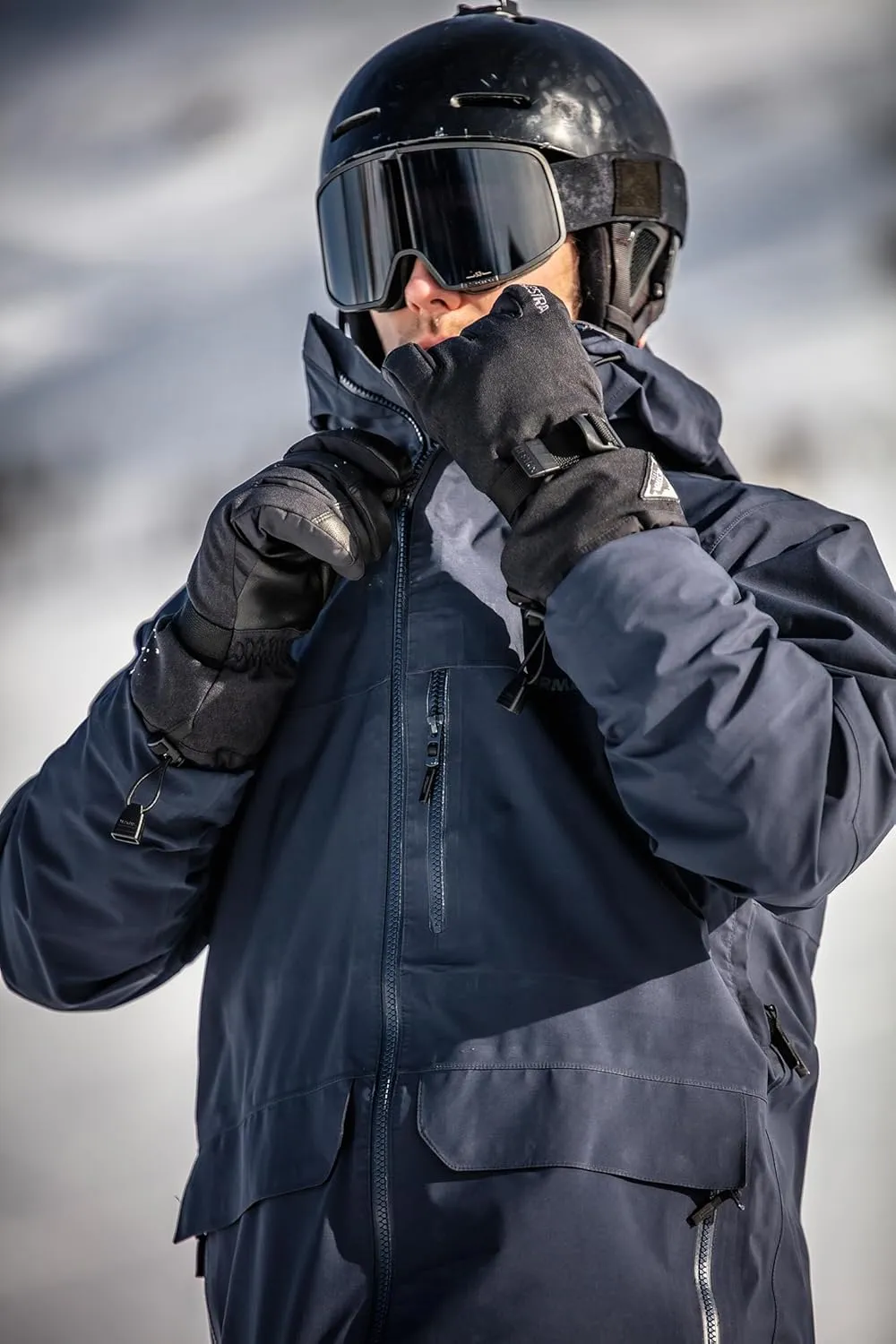 Hestra Unisex Powder Gauntlet Glove, Leather Windproof Insulated Glove for Alpine Ski, Everyday Winter Wear for Men & Women