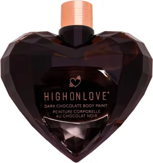 HIGHONLOVE Dark Chocolate Body Paint - Vegan, All Natural Body & Face Paint Made with Real Cocoa and Hemp Seed Oil - Ingestible, Easy to Clean & Safe for Sensitive Skin (100ml)