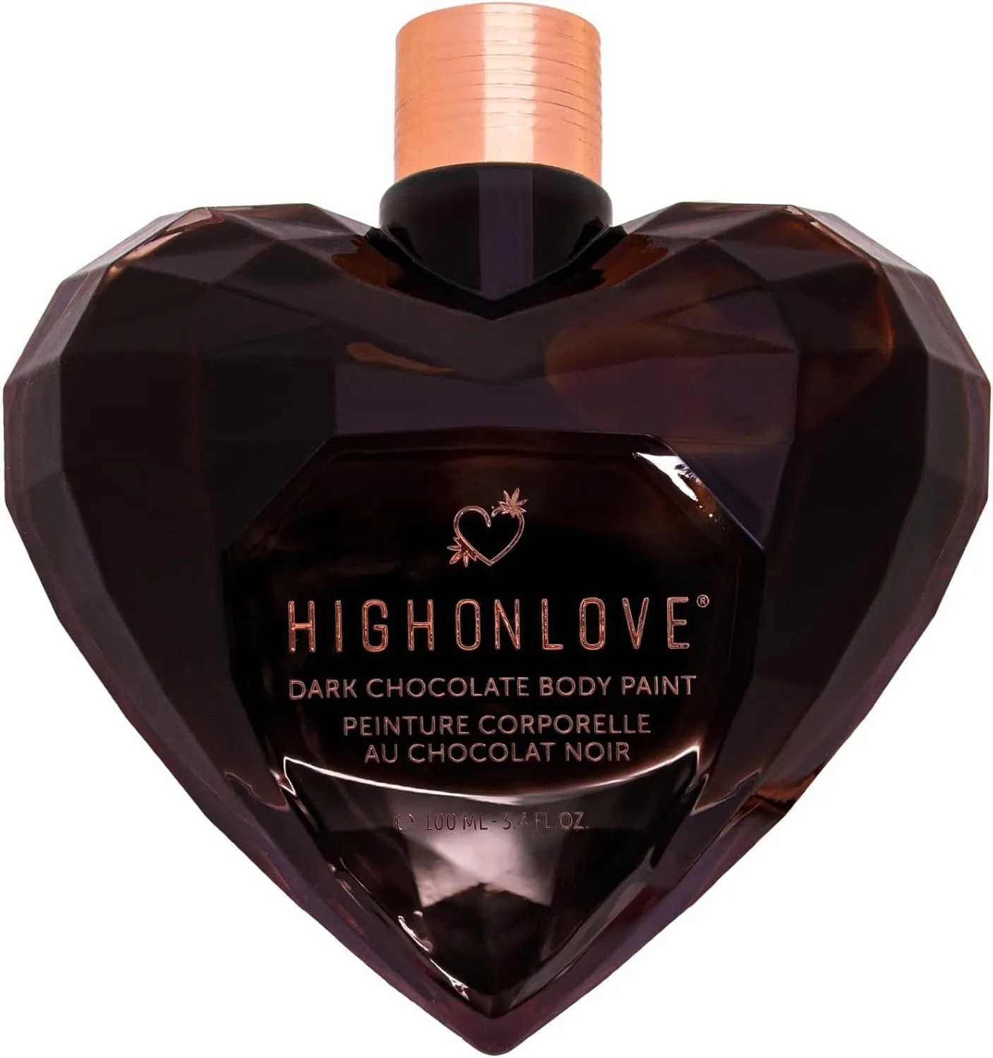 HIGHONLOVE Dark Chocolate Body Paint - Vegan, All Natural Body & Face Paint Made with Real Cocoa and Hemp Seed Oil - Ingestible, Easy to Clean & Safe for Sensitive Skin (100ml)