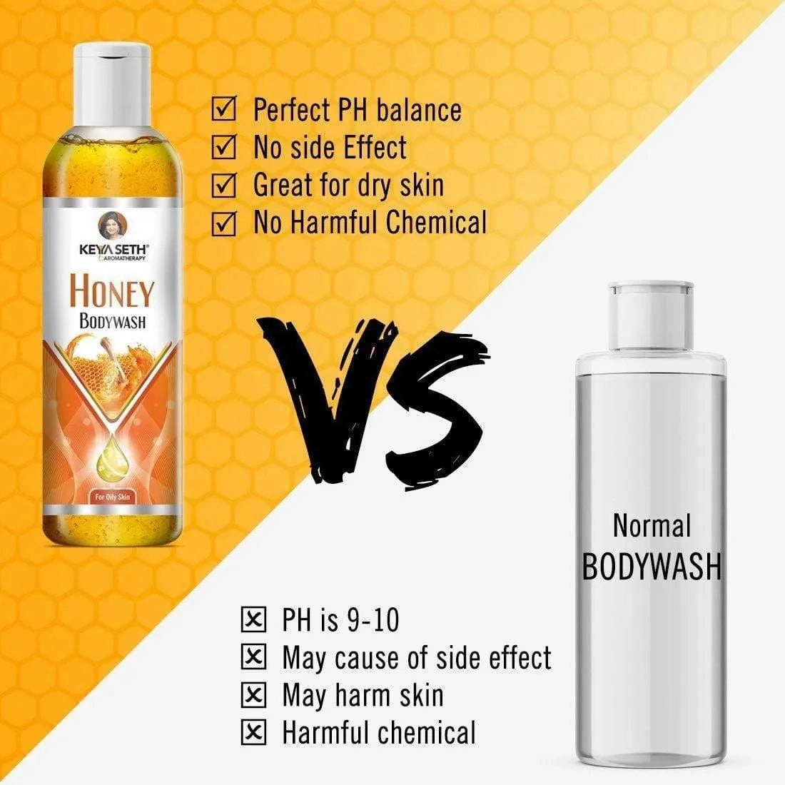 Honey Bodywash Enriched with Honey, Shower Gel with Skin Conditioner for All Skin Types