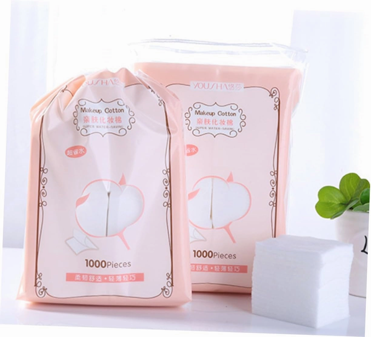 Housoutil 3000pcs Ultra-Thin Makeup Cotton Pads Soft Disposable Facial Remover Cotton for Makeup Removal Skin Care Lightweight for Home Salon Use